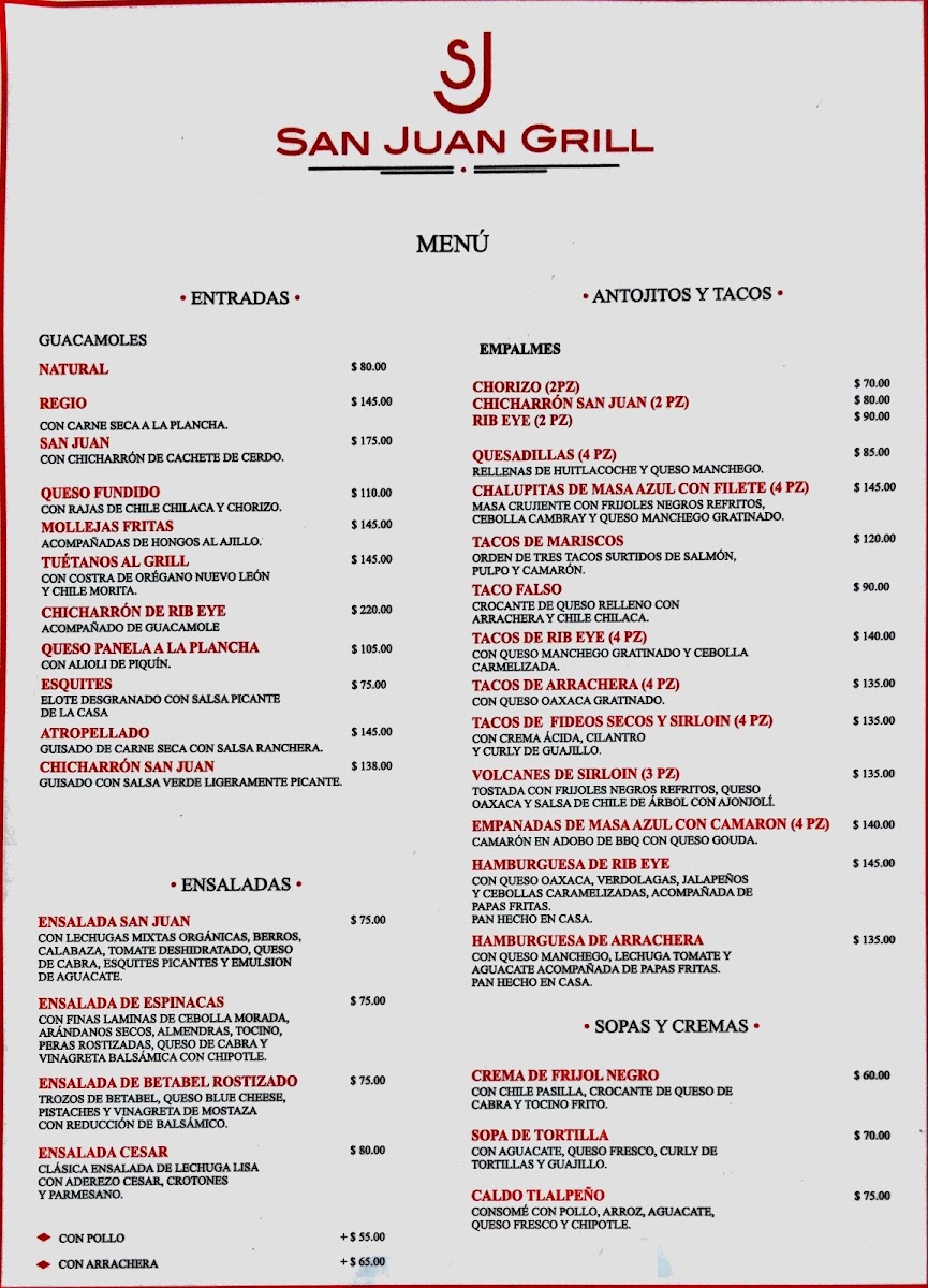 San Juan Grill Menu - Image 3